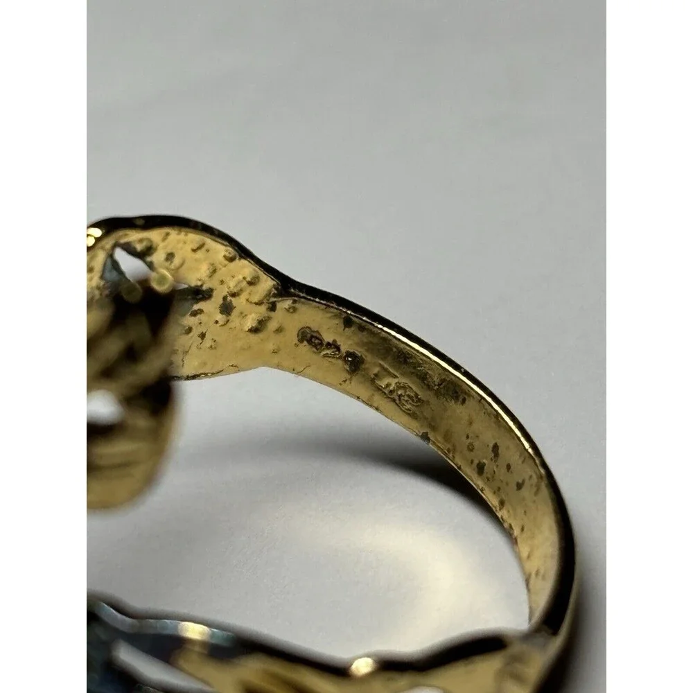 Sterling Silver 925 Leaf Crown Ring Unique Women’s Jewelry Size 7.75